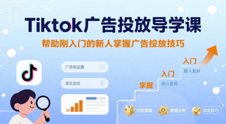 Tiktok广告投放导学课，帮助刚入门的新人掌握广告投放技巧 - 创享网-创享网