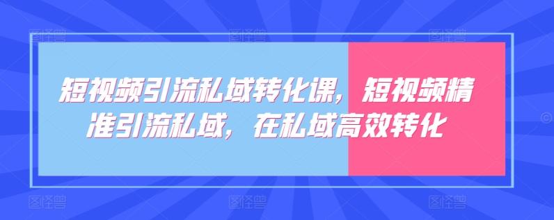 短视频引流私域转化课，短视频精准引流私域，在私域高效转化 - 创享网-创享网