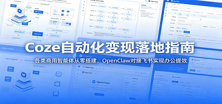 Coze自动化变现落地指南：各类商用智能体从零搭建，OpenClaw对接飞书实现办公提效 - 创享网-创享网