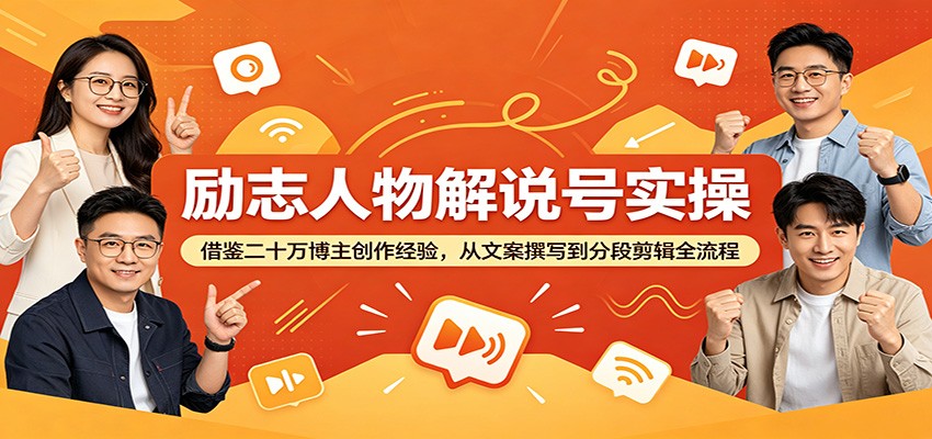 励志人物解说号实操：借鉴二十万博主创作经验，从文案撰写到分段剪辑全流程-创享网