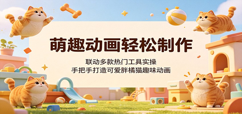萌趣动画轻松制作，联动多款热门工具实操，手把手打造可爱胖橘猫趣味动画-创享网