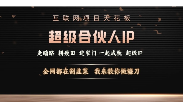 互联网项目天花板，超级合伙人IP，全网都在割韭菜，我来教你做镰刀【仅揭秘】 - 创享网-创享网