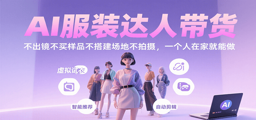AI服装达人带货，不出镜不买样品不搭建场地不拍摄，一个人在家就能做 - 创享网-创享网