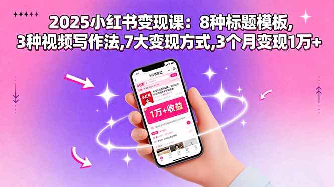 2025小红书变现课：8种标题模板,3种视频写作法,7大变现方式,3个月变现1万+ - 创享网-创享网