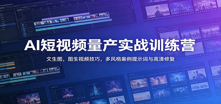 AI短视频量产实战训练营：文生图，图生视频技巧，多风格案例提示词与高清修复 - 创享网-创享网