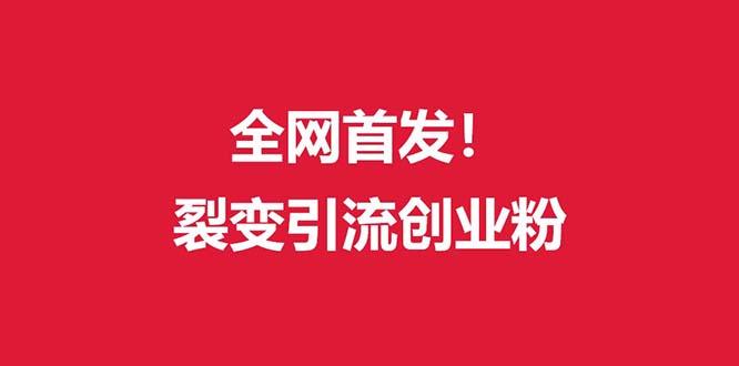 (全网首发)外面收费几千的裂变引流高质量创业粉 - 创享网-创享网