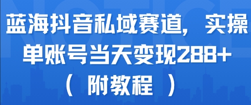 蓝海抖音私域赛道，实操单账号当天变现288+(附教程) - 创享网-创享网