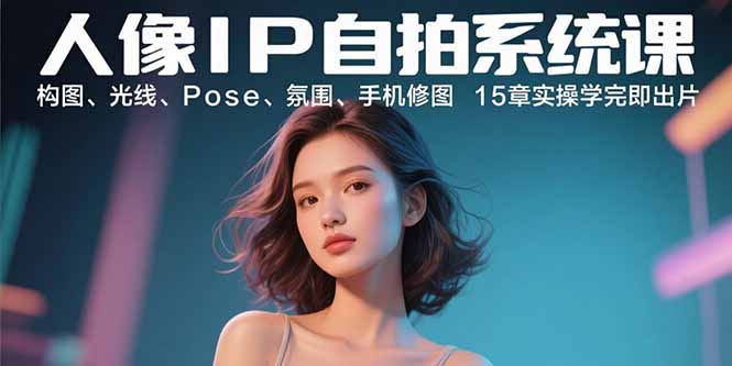 人像IP自拍系统课：构图、光线、Pose、氛围、手机修图 15章实操学完即出片 - 创享网-创享网