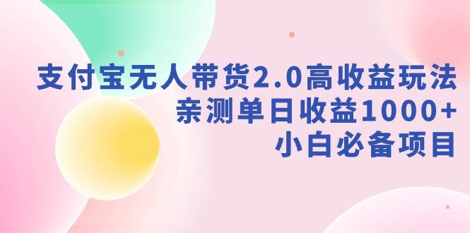 支付宝无人带货2.0高收益玩法，亲测单日收益1000+，小白必备项目 - 创享网-创享网