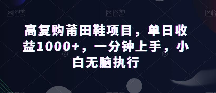 高复购莆田鞋项目，单日收益1000+，一分钟上手，小白无脑执行 - 创享网-创享网