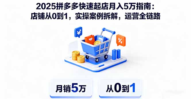 2025拼多多快速起店月入5万指南:店铺从0到1,实操案例拆解,运营全链路-创享网