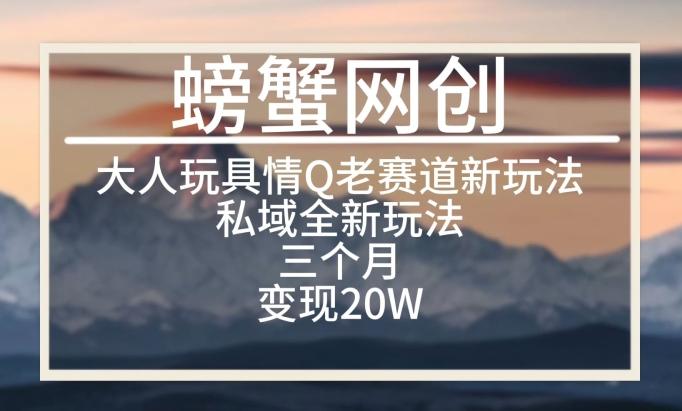 大人玩具情Q用品赛道私域全新玩法，三个月变现20W，老项目新思路【揭秘】 - 创享网-创享网